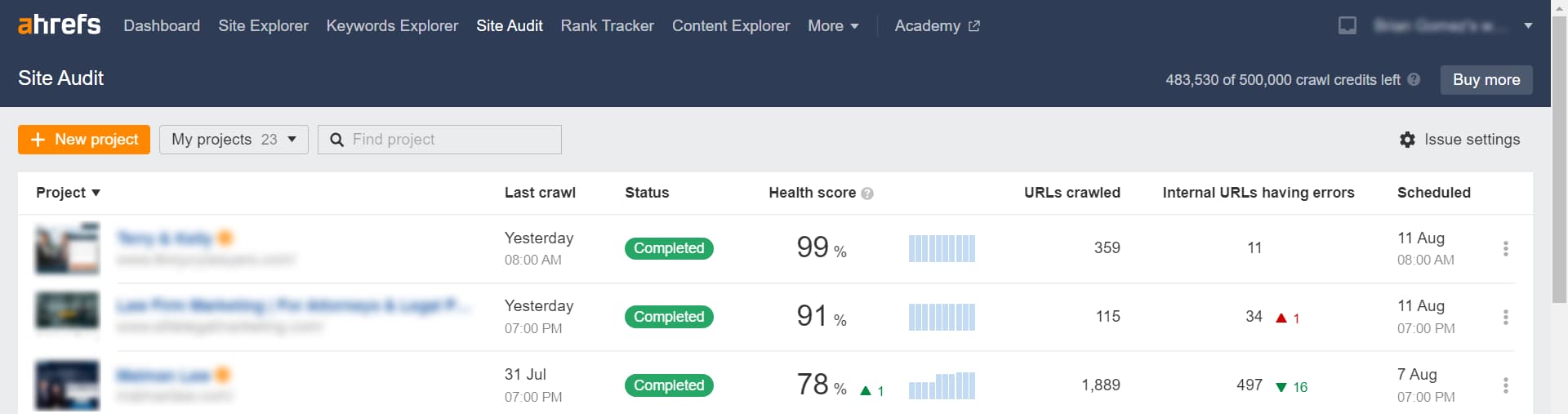 Find 404 errors using ahrefs