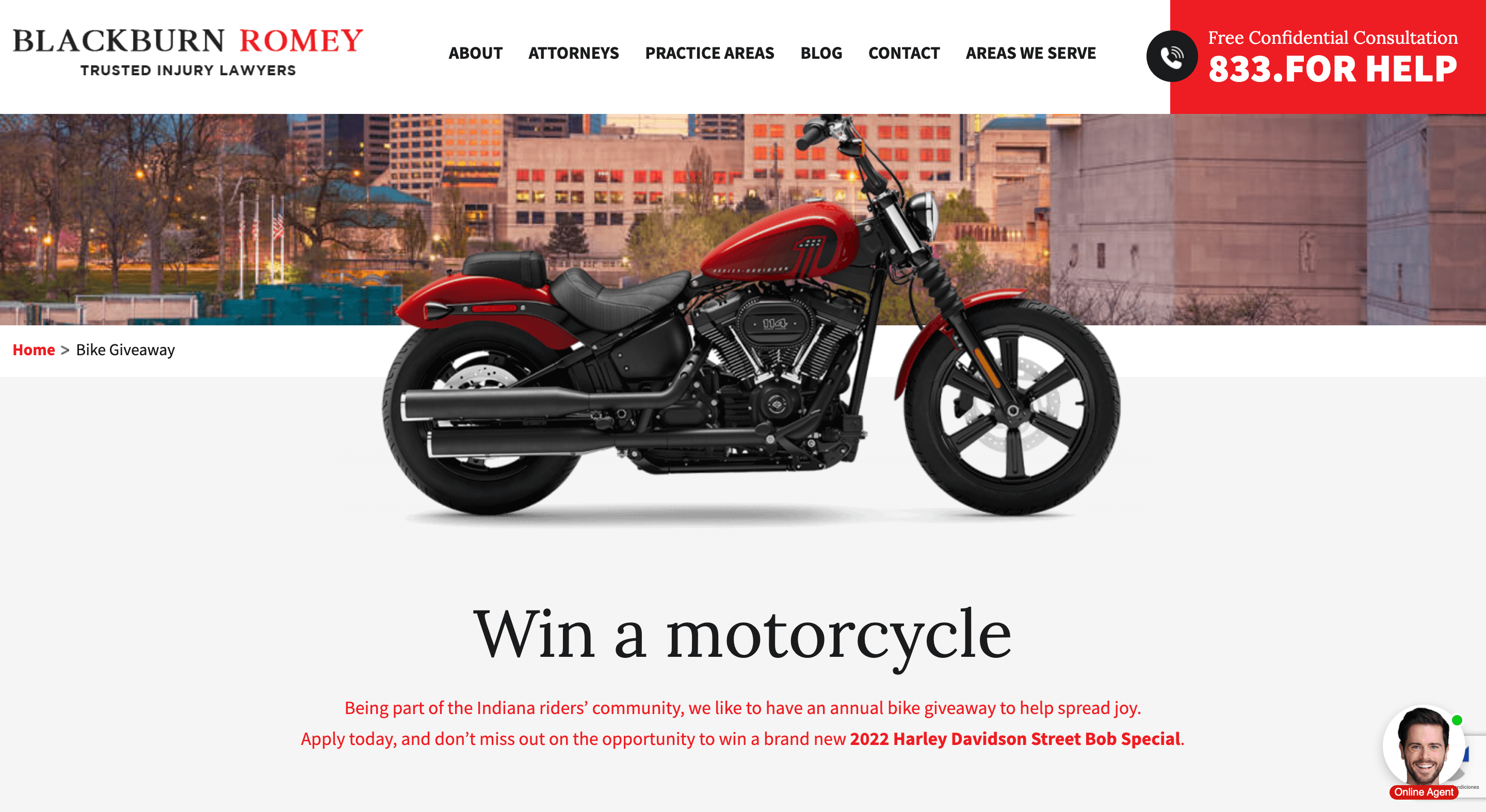 Blackburn romey bike giveaway page